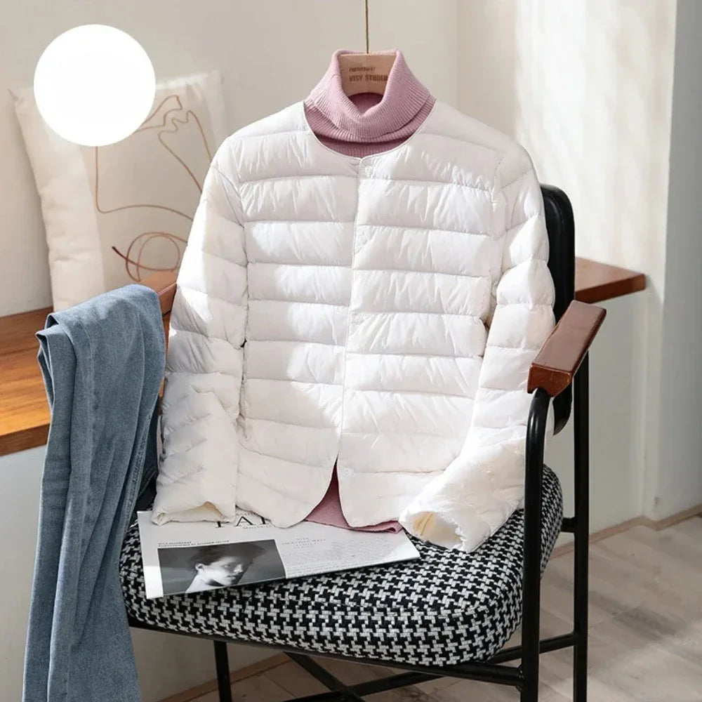 Light Down Coat Spring Autumn Warm Women White Duck Down Slim Jackets Female Fashion Ultra Lightweight Packable Puffer Coats