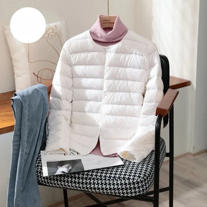 Light Down Coat Spring Autumn Warm Women White Duck Down Slim Jackets Female Fashion Ultra Lightweight Packable Puffer Coats