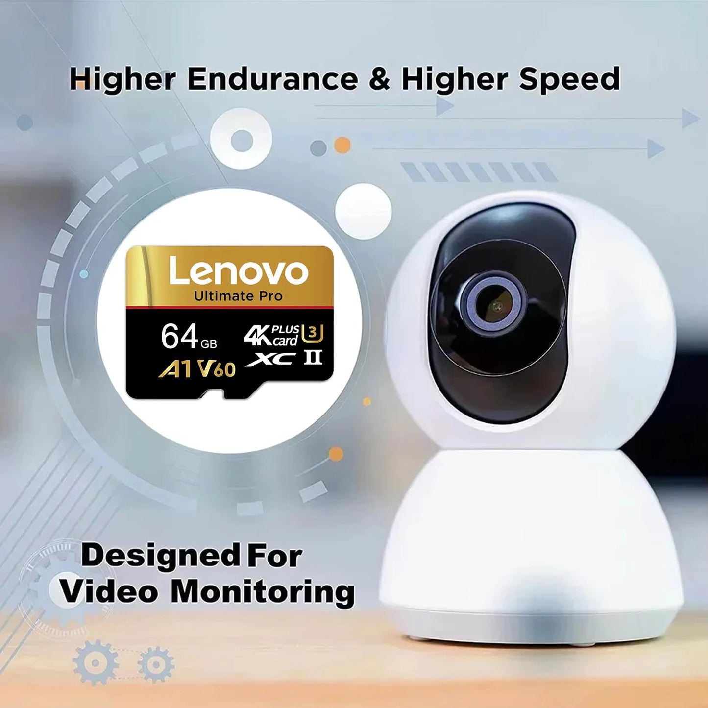 Lenovo High Endurance Memory Card Micro TF SD SD Cards TF Cards 256GB 1TB 32GB HD A1 Device for Tablet / Camera / Smartphone