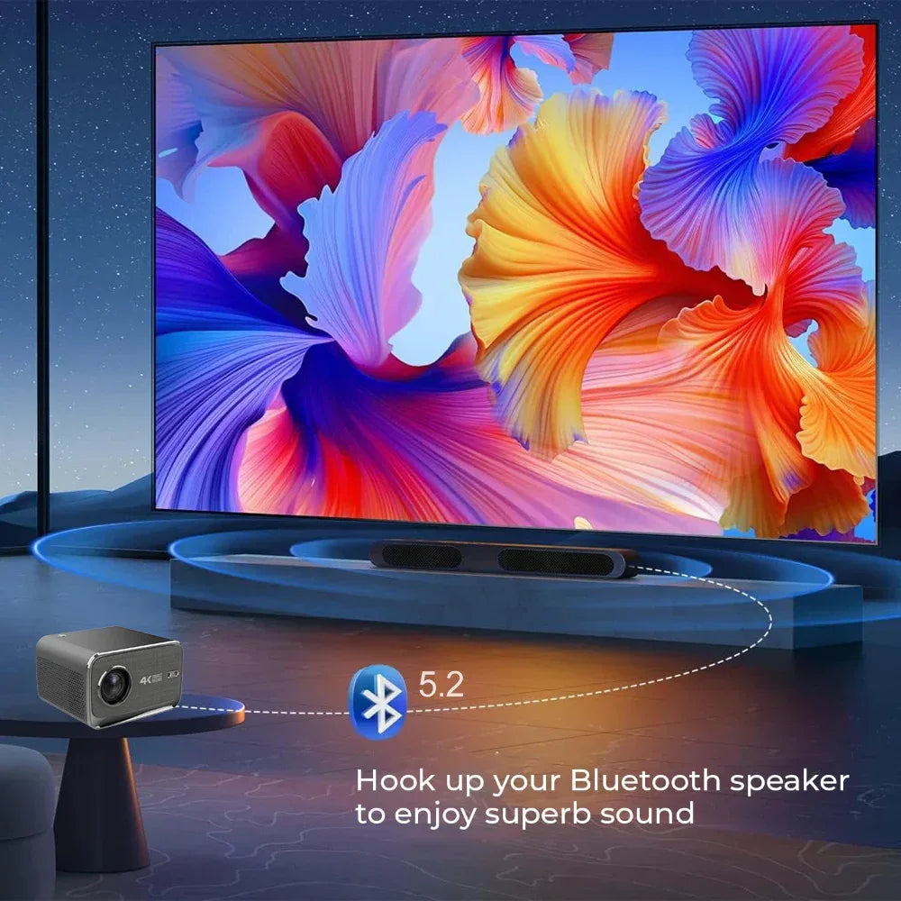 WZATCO P20 PLUS Android 13.0 Smart WiFi 6G 4K Full HD 1080P LCD LED Projector Auto Focus Video Home theater Proyectors with RJ45