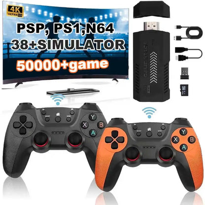 X2Pro TV Game Stick 4K HD Video Handle Game Console 40K/50K Games 64g/128g for PSP Retro Arcade Games PK M15 Pro for Home Gaming
