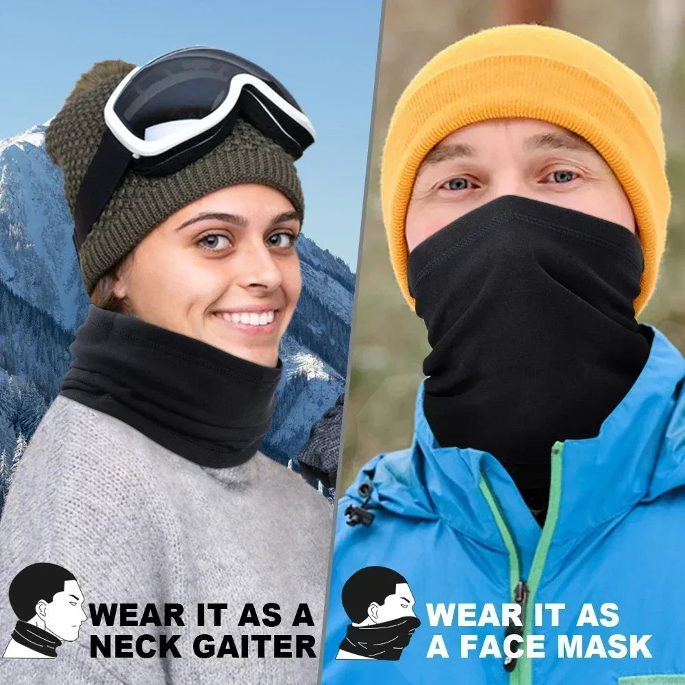 Winter Fleece Thermal Neck Warmer Gaiter Bandana Face Mask Ear Cover Tube Scarf Skiing Snowboard Neckerchief Headband Women Men