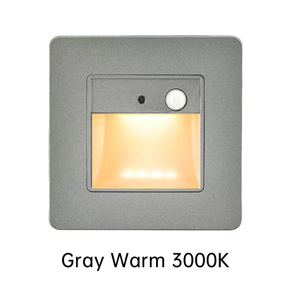 PIR Motion Detector Sensor Led Stair Light Infrared Human Body Induction Lamp Recessed Steps Ladder Staircase Bedroom Decoration
