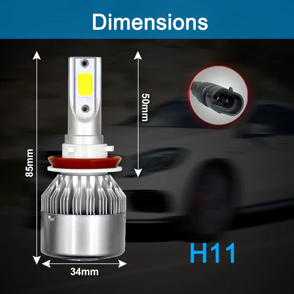 6PCS 240W LED Canbus 40000LM Car Headlight H11 9005 Led Bulb Turbo Lamp 6000K For Toyota RAV4 2005-2008 2009 2010 2011 2012 2013