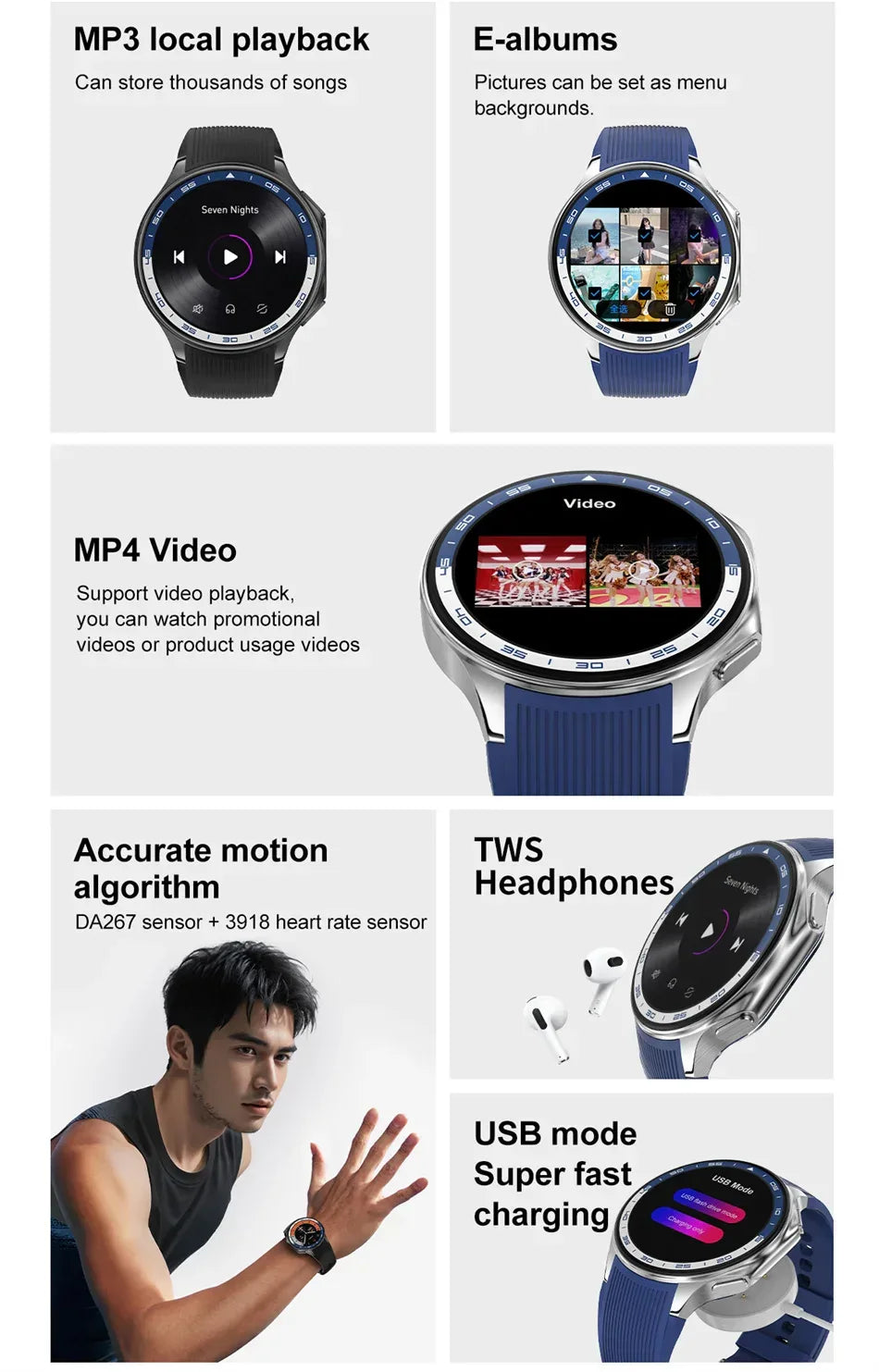 DT Watch X 4G Memory For OPPO Smart Watch Music Video Bluetooth Call IP68 Waterproof AMOLED Smartwatch For TWS Earphones 2026New