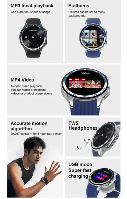 DT Watch X 4G Memory For OPPO Smart Watch Music Video Bluetooth Call IP68 Waterproof AMOLED Smartwatch For TWS Earphones 2026New