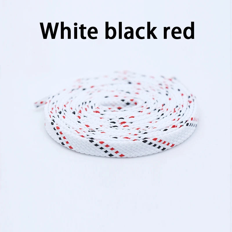 1Pair Mixed Color Shoe Laces Black and White Stripe Double Flat Shoelaces Sneakers Casual Shoes Shoelace