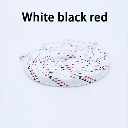 1Pair Mixed Color Shoe Laces Black and White Stripe Double Flat Shoelaces Sneakers Casual Shoes Shoelace