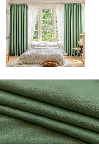 French Cream Style Bay Window Drape Bedroom Thick Full Blackout Curtain Hotel Soundproof Drapes Large Area Living Room Curtains