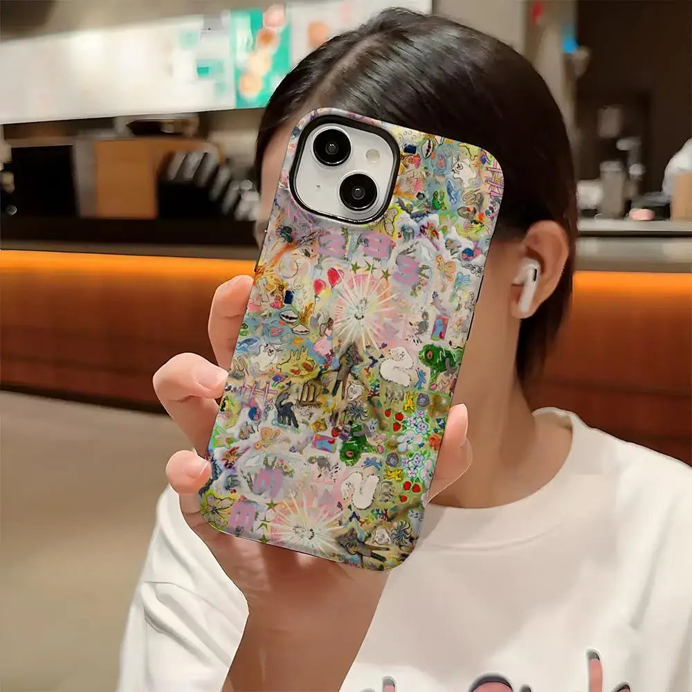Bladee 333 Spiderr Phone Case For Iphone 16 Pro Max 15 13 14 12 11 14 Pro Max 15 Pro Max Two-in-one Cover