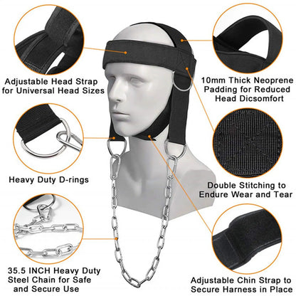 Head Harness Sports Neck Training Exerciser Strap Muscle Builder Home Gym for Strength Fitness Weight Lifting Workout Boxing MMA