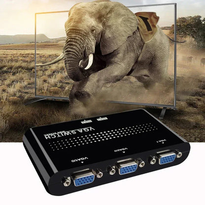 Newest 2 Port HD VGA SVGA Sharing Switch Box For LCD PC TV Monitor Video 2 In 1 Out for PC Laptop