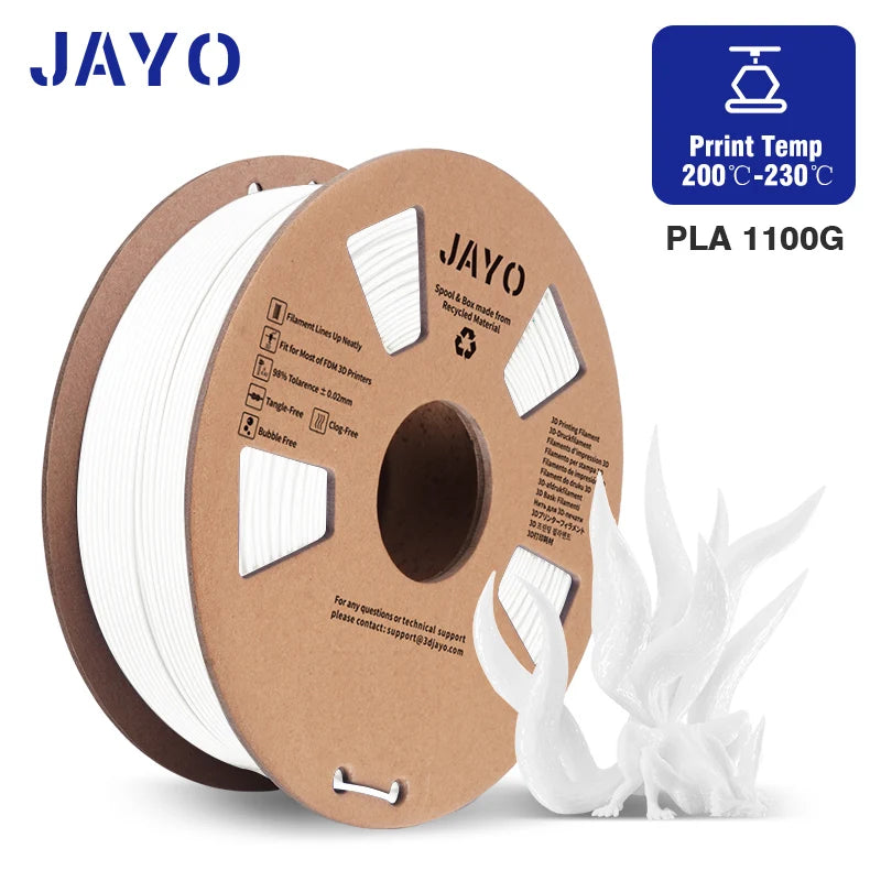 JAYO PETG/PLA+/SILKPLA/PLAMeta/PLAMatte/ABS/ PLA Filament 1.75mm 1.1/0.65KG 3D Printer Filament For FDM 100% No Bubble Mix Color