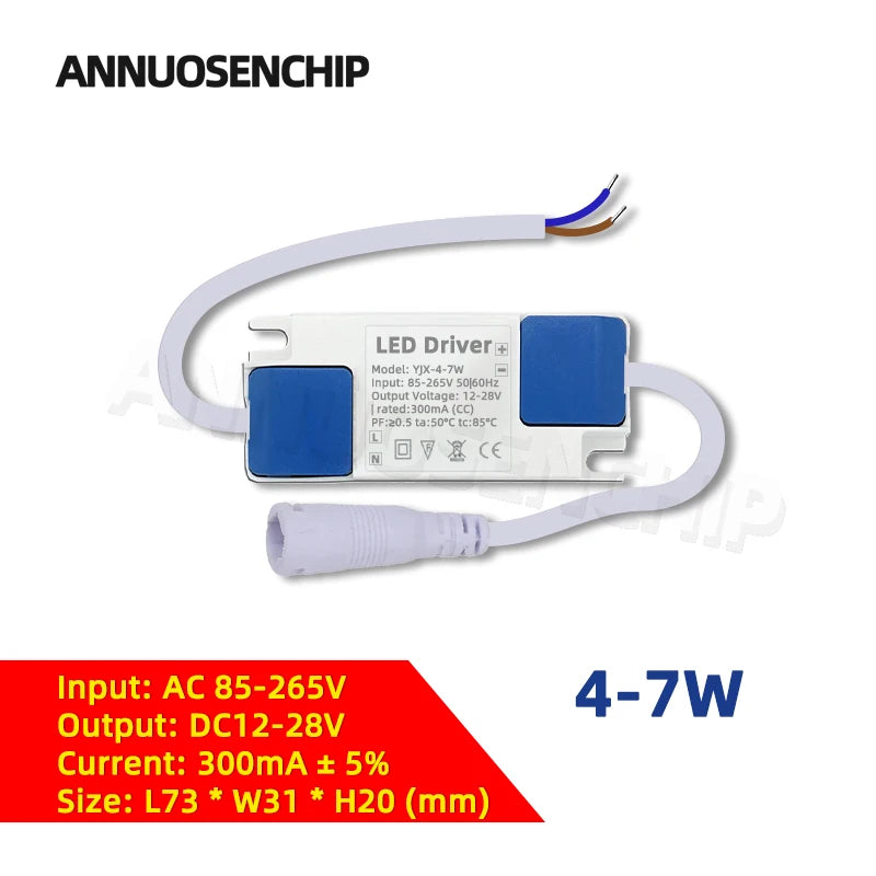 Hot 300mA 600mA LED Constant Current Driver Power Supply 85-265V AC to DC Lighting Transformers for Downlight Lamp Ceiling Light
