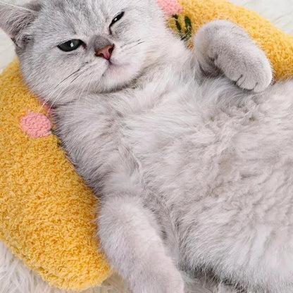Warm Fluffy Pet Neck Pillow Comfortable U-Shaped Cushion for Cats Dogs Anxiety Relief and Deep Sleep