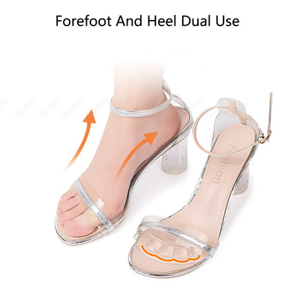 1/2Pair Silicone Pads Forefoot for Women's Shoes Non-slip Insert Self-adhesive Heel Gel Insoles Heels Sandals Anti-Slip Foot Pad