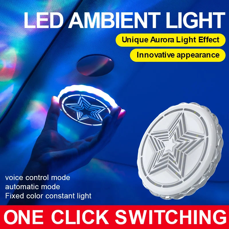 Car reading lights, LED interior sound controlled ambient lights, car trunk lighting, wireless wiring free decorative lights