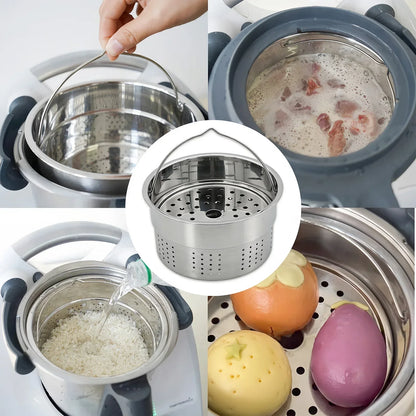 TM7 Stainless Steel Steamer Rack Insert For Pot Thermomix TM7 TM5 TM6 Rice Cooker Steaming Basket Kitchen Accessories