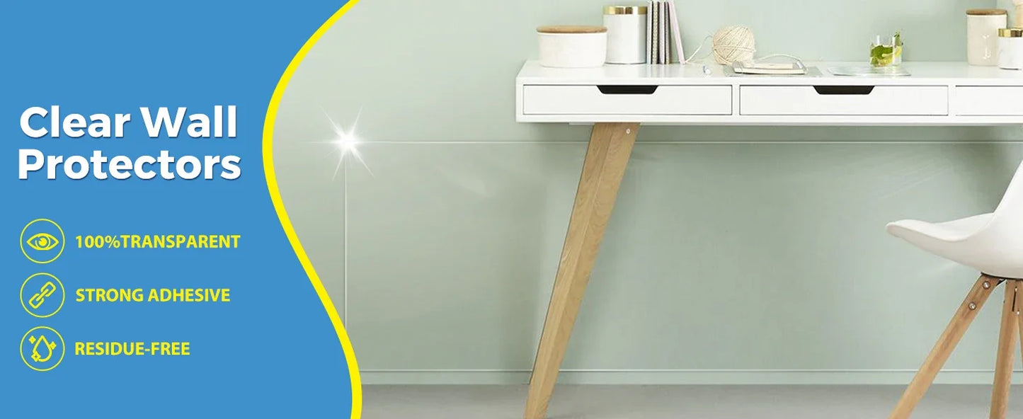 No Glue Static Transparent Wall Sticker Waterproof Anti Fouling Removable Wall Protector for Living Room Bedroom Home Use