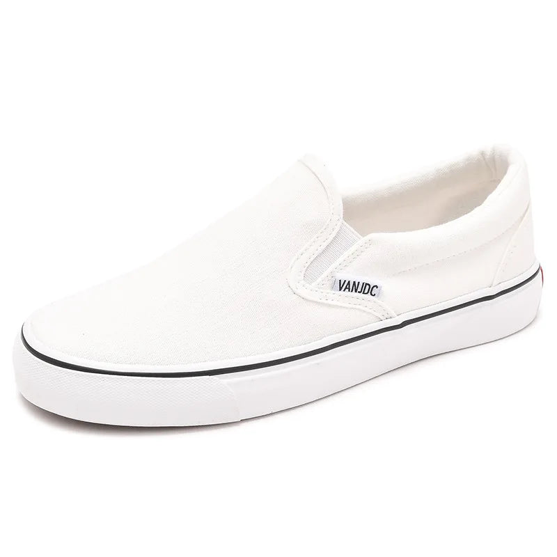 Women's Slip-On Canvas Shoes Summer 2026 Korean Style Student Flat Rubber Sole Wear-Resistant Low Cut Flat Heel Street Fashion
