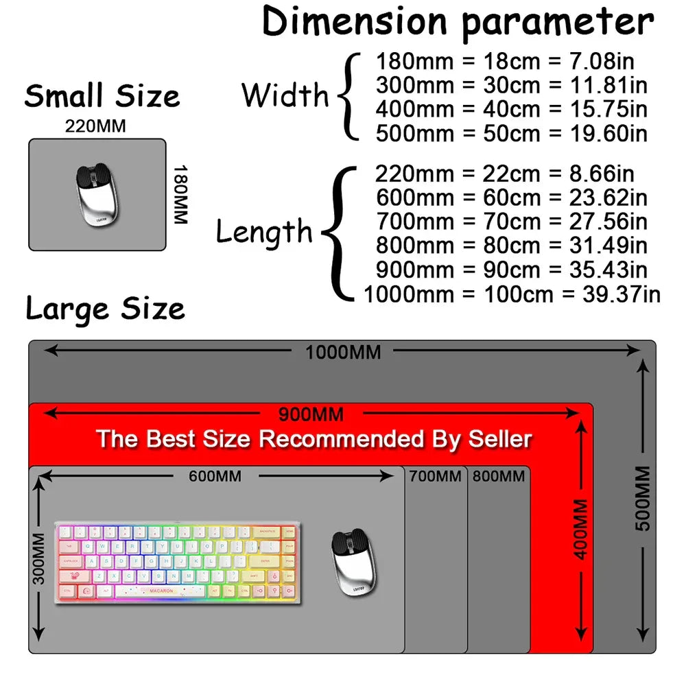 Anime Girl Non-Slip Mouse Pad Large Gaming Mousepad HD Print Keyboard Pad Laptop Computer Desk Pad Locking Edge Mouse Mat Carpet
