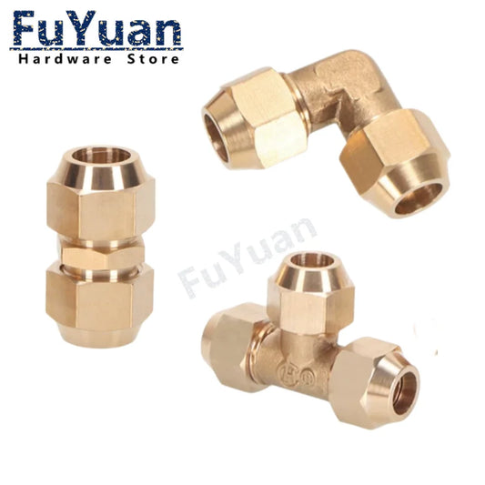 1pcs Flared Brass Straight through pipe fittings 6/8/10/12/14mm Tube connector Fitting Air conditioning extension tool Fitting by PDG ibma