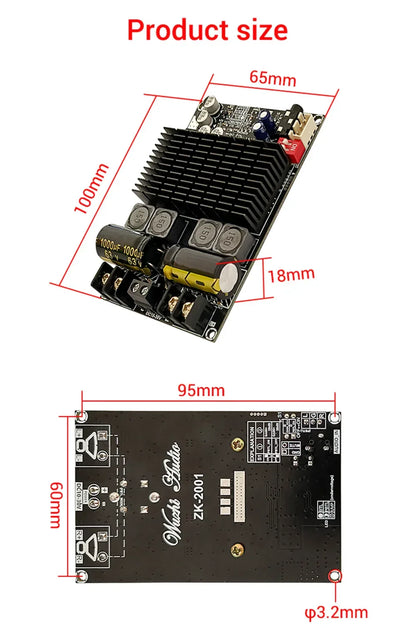 TPA3221 Pure Rear Digital Power Amplifier Board 100W+100W Dual Channel Stereo Audio Amp DC 10-30V for Car Home Speaker Subwoofer