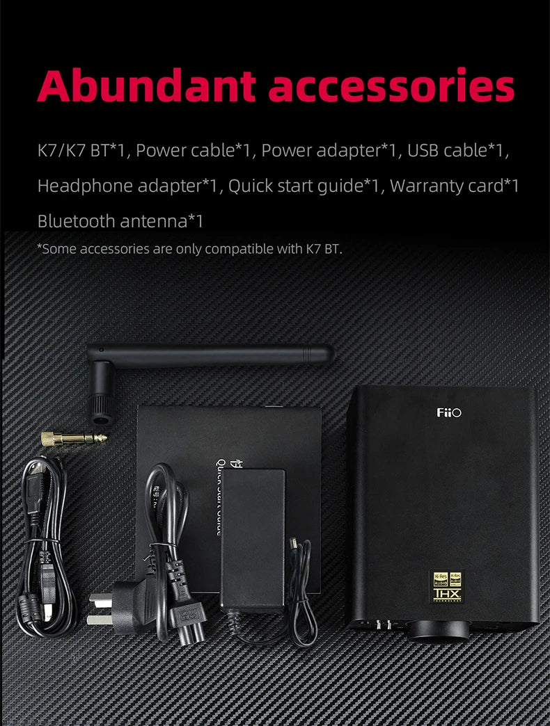 FiiO K7/K7BT  Balanced HiFi DAC Headphone Amplifier AK4493S*2, XMOS XU208 PCM384kHz DSD256,USB/Optical/Coaxial/RCA Inputs