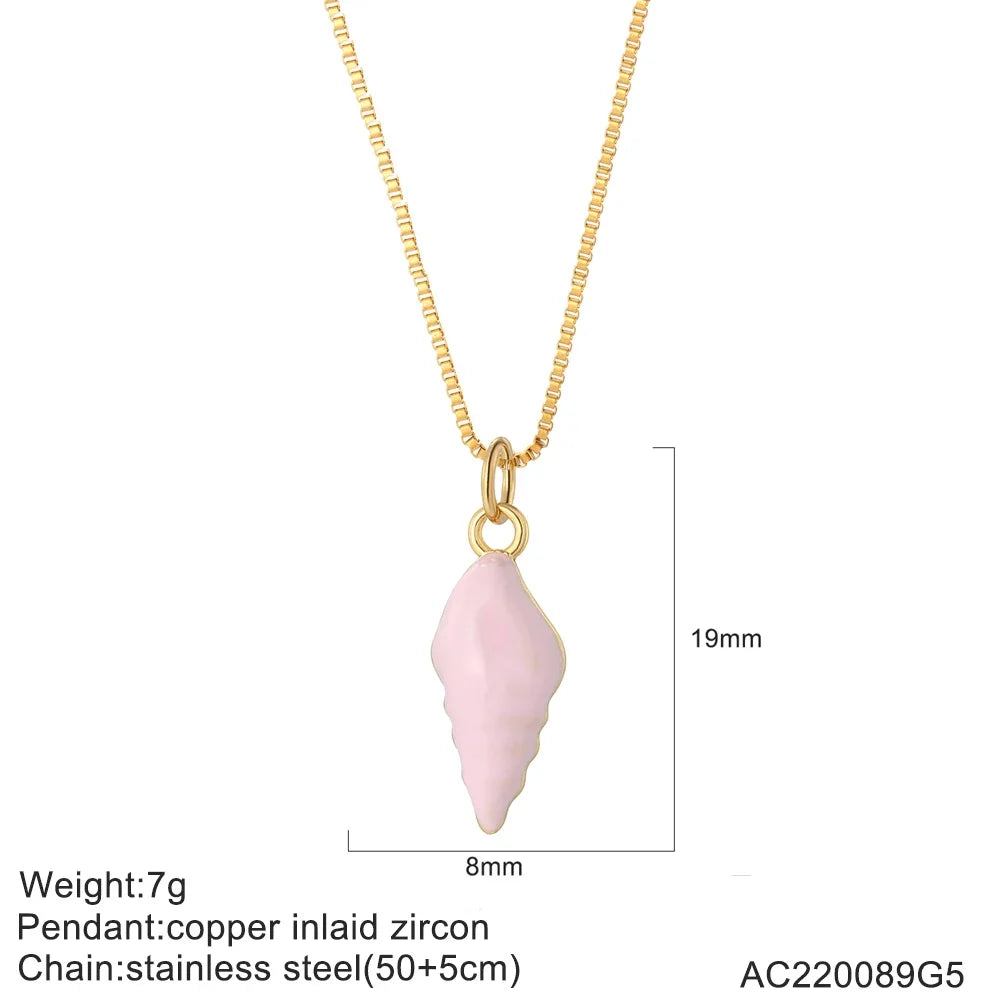 Bohemian Heart Animals Necklace for Women Cute Heart Punk Motocycle Pendant Gold Color Stainless Steel Long Chain Collars Neck