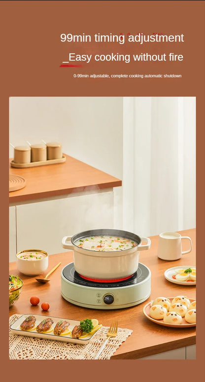 New Electric Ceramic Stove Home Mini Tea Cooker 2000W High Power Induction Cooktop Round Induction Cooker Kitchen Appliances 인덕션