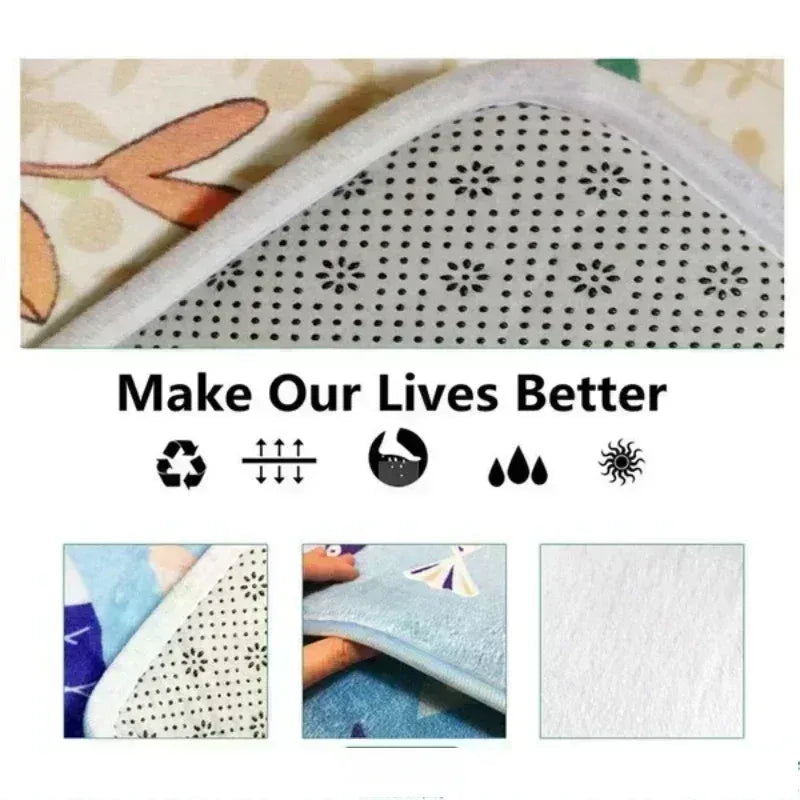 Merry Christmas Holiday Rug All-Over Living Room Carpet Festive Door Mat Washable Decorative Floor Decor for Xmas Beautiful Home
