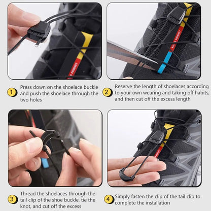 1Pair Without Ties Quick Lace Kit Round Tennis Creative No Tie Shoelaces Running Sneakers Shoelaces for Salomon Shoe Accessories