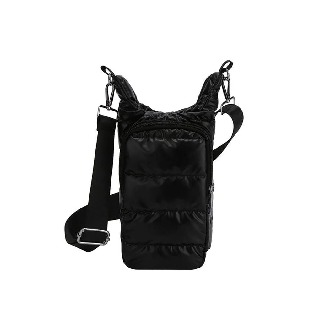 Winter Portable Water Bottle Bag Shoulder Bag Waterproof Thermal Vacuum Mug Cup Sleeve Adjustable Shoulder Strap Durable
