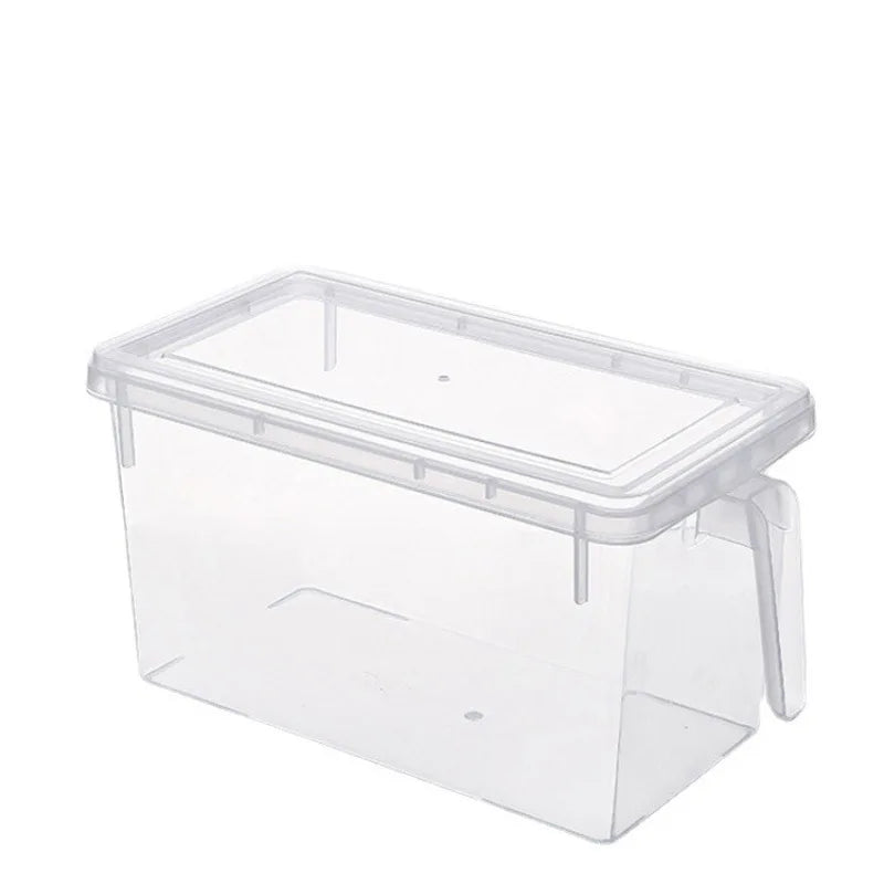 1pcClear Fridge Storage Containers with Handles & Airtight Lids - Convenient Fresh-Keeping Organizers