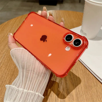Luxury Jelly Clear Silicone Soft Case For iPhone 11 12 13 14 15 16 Pro Max 16 Plus Shockproof Protection Transparent Back Cover