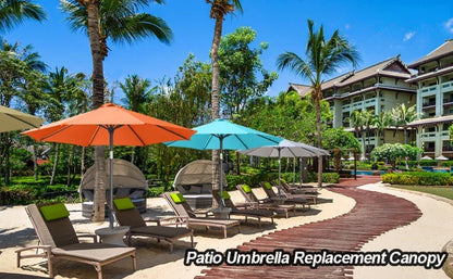 Waterproof Replacement Umbrella Cloth 2/3M Patio Parasol Cover UV-Anti Canopy Cover Replacement Parasol Cover for Balcony Garden