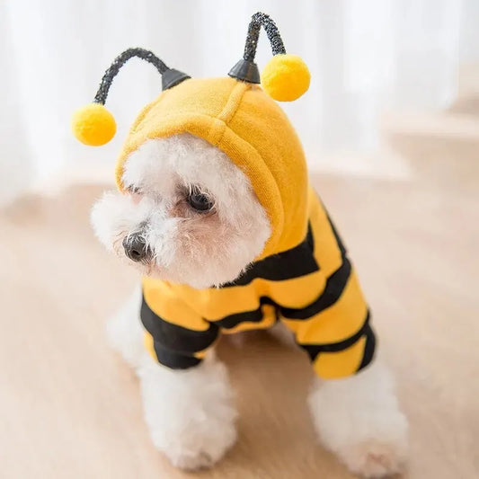 1PCS Dog Clothes For Autumn And Winter Schnauzer Teddy Small Puppy Cat Pet Hoodie Bee Transformation Suit by PDG ibma