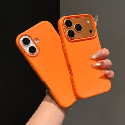 Original Liquid Silicone Orange Color Case For iPhone 17 Pro Max 17 16 15 14 13 12 11 ProMax mini Plus Non-Slip Bumper Cover