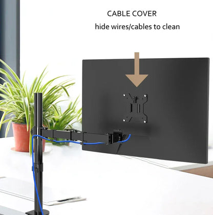 M051 clamp grommet base Full Motion 360 rotate single computer 10"-27" Monitor Holder long arm Monitor Mount Arm 9.9kgs PC stand