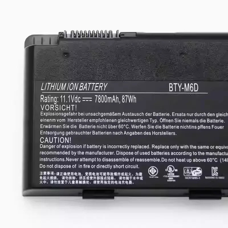 Compatible with MSI GT60/70 GX660/680 MS-1763 laptop battery BTY-M6D