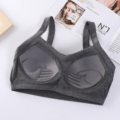 Seamless Push Up Bra for Women - Cotton Sports Bralette with Removable Pads, Wire-Free Comfort for Yoga & Daily Wear