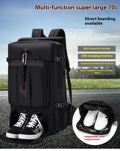 50L 70L Large Capacity Travel Backpack Luggage Sports Training Fitness Independent Shoes Storage Bag Laptop Bags