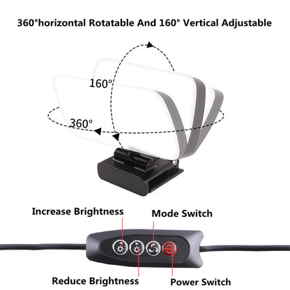 2026 Video Conference 6500K Portable LED Video Light Laptop Computer Webcam Light Zoom Call Lighting Clip for Live Streaming