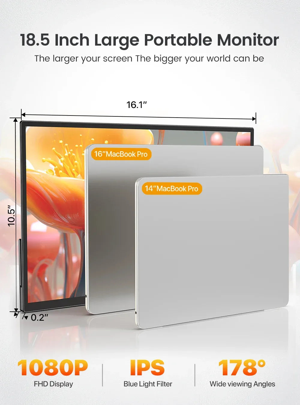 UPERFECT USteam E6 Pro 18.5" Portable Monitor Touch Screen 120Hz Smart Gaming Display For Laptop Phone Xbox PS4 PS5 Switch Mac