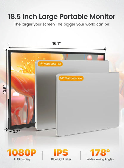 UPERFECT USteam E6 Pro 18.5" Portable Monitor Touch Screen 120Hz Smart Gaming Display For Laptop Phone Xbox PS4 PS5 Switch Mac