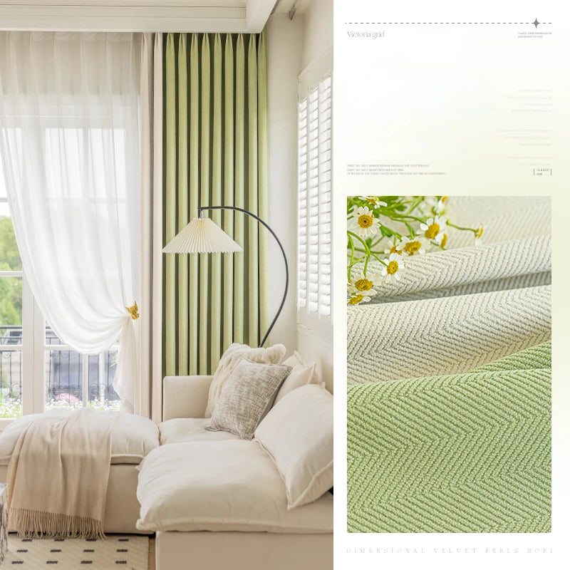 Modern Simple Blackout Curtain Luxury Living Room Drape Room Balcony Floor-to-ceiling Windows Curtains Bedroom Soundproof Drapes