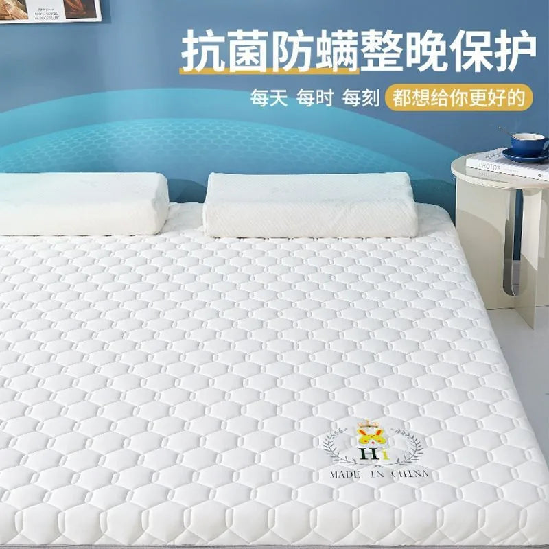 ‌A-Class Soybean Fiber Mattress, Thickened Anti-Bacterial Latex Topper, Breathable Silent Bed Pad, Skin-Friendly Tatami Cushion