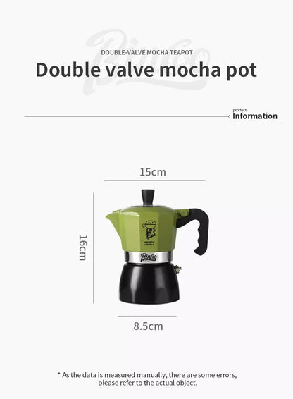 Bincoo Double valve Moka Pot Set Electric Stove Coffee Pot Household Italian Espresso Machine Mocha Pot Barista Accessories 220V