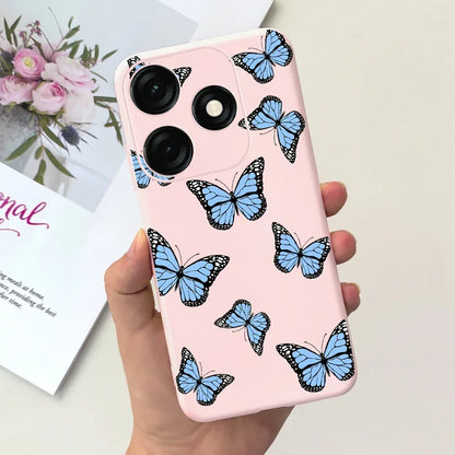 For Tecno Spark 20 Case Spark 20C BG7n Prety Girls Butterfly Painted Phone Case For Tecno Spark 20 Pro Spark20 C Soft TPU Fundas