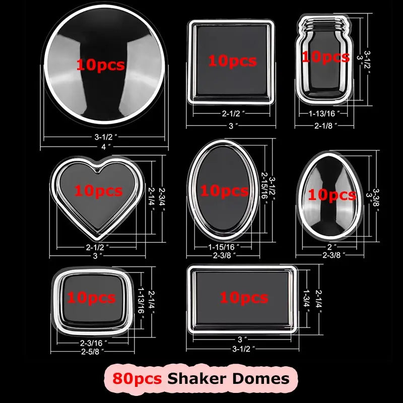 Bundle Deal Jar Heart Egg TV Dimensional Shaker Domes Basic Geometry Shaker Blisters Easter Valentine's Day Card Making Supplies